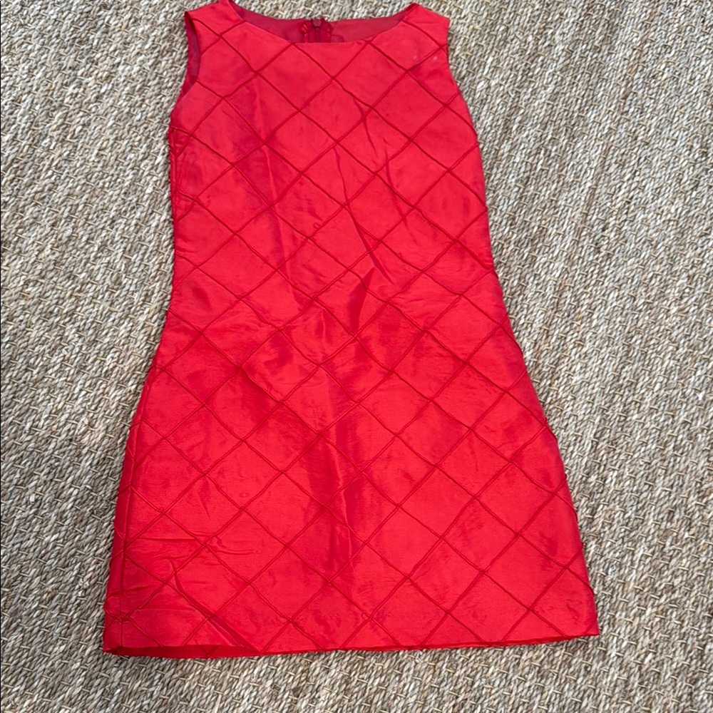 Maggie Breen Elegant Red Sleeveless Quilted Dress